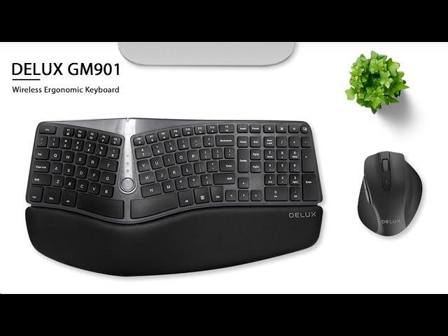 DELUX Wireless Ergonomic Keyboard-GM901D