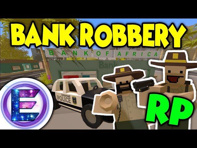 Unturned - BANK ROBBERY | Sheriff's in an EPIC Police chase - Lumber Yard shootout ( Serious RP )