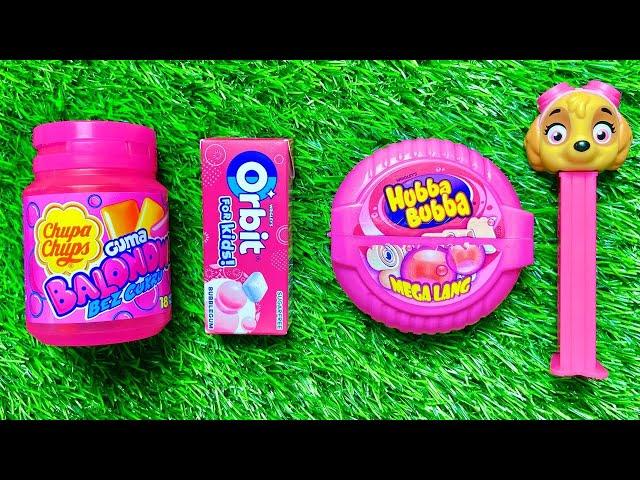 ASMR MUKBANG Satisfying video Asmr Hubba Bubba, Paw Patrol and Chocolate Gummy Candy Unboxing Asmr