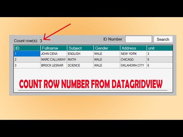 How to count row numbers from Datagridview using vb.net