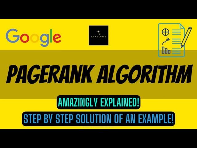 PageRank Algorithm | Solved Example | Link Analysis | Big Data Analytics Tutorial #bigdata