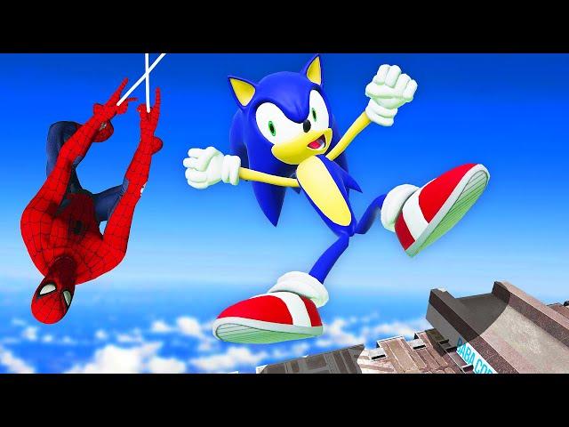 Spiderman Webs Sonic Off a Plane... (Bonelab VR Mods)