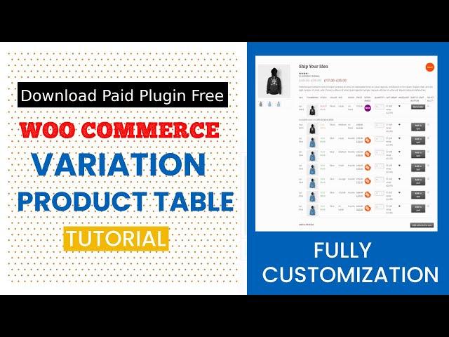 How to Create Product Variation Table in WooCommerce | In Hindi