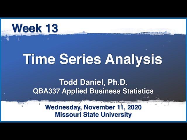 Time Series Analysis for Business Statistics (part 1)