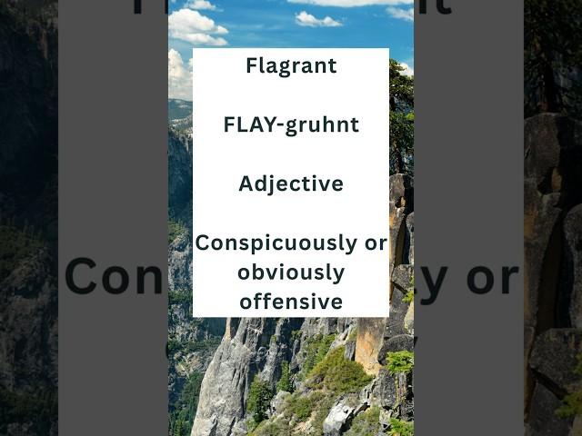 Mnemonic way to vocab mastery: Flagrant #shorts, #learnenglish, #english, #education, #mnemonic