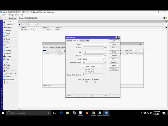 PPPoE Client Configuration in Mikrotik WAN