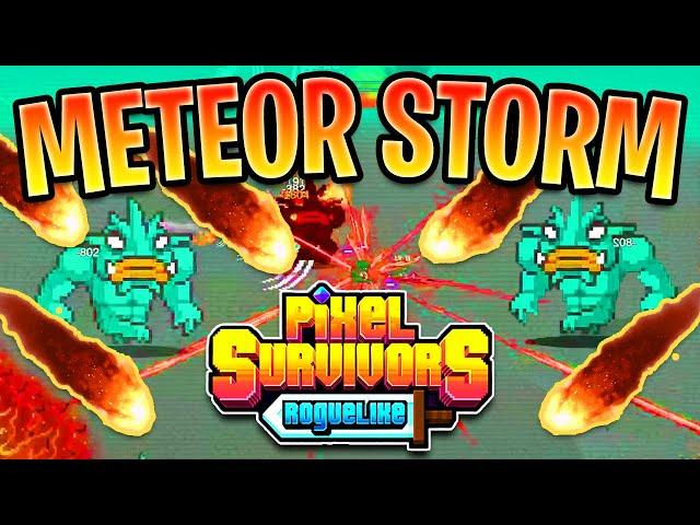 It's Raining Meteors! | Pixel Survivors: Roguelike