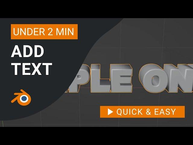 Blender Tutorial: How to Add Text in Blender