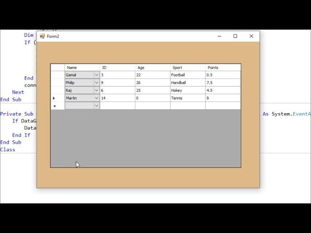 Programming in visual basic.net: Retrieve data from SQL server based on ComboBox Inside DataGridView