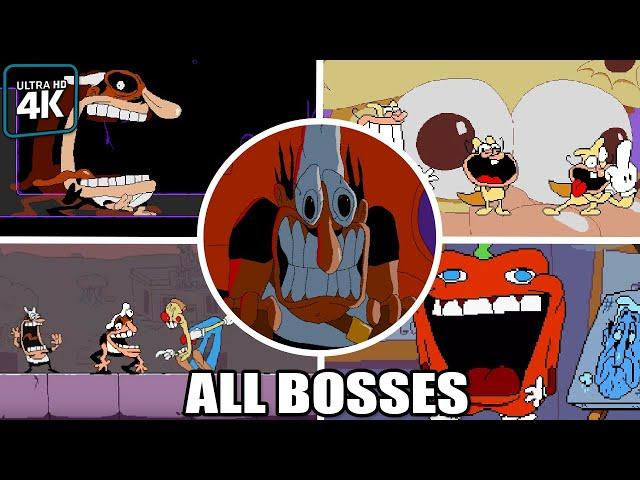 Pizza Tower - All Bosses (With Cutscenes) 4K 60FPS UHD PC