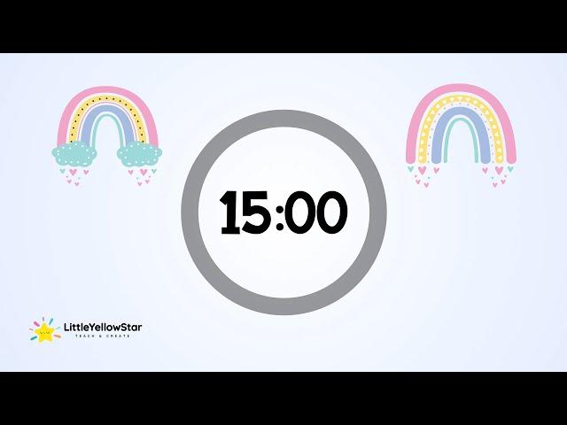 Calming Rainbow Timer For Kids - 15 Minutes Countdown Timer For Kids With Music | Classroom Timer