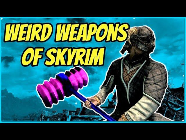 Weird Weapon Mods of Skyrim: Wacky Woppers A Madman's Arsenal and Staff of Chicken Ball SE