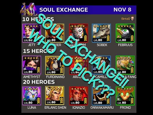  SOUL EXCHANGE NOVEMBER 8TH  What to pick???