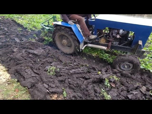 Саморобний мінітрактор своїми руками. Осіння оранка. Повне відео