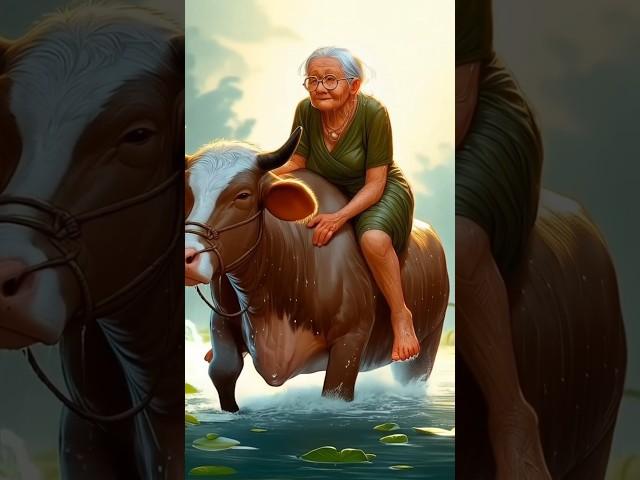 Grandma and cow sad story#FunnyStory#EmotionalStory#aianimation #aivideo