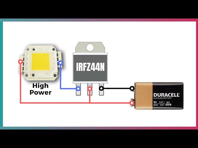 Simple LED Flasher circuit with IRFZ44N