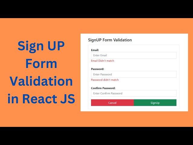 Sign UP Form Validation in React JS With Hooks