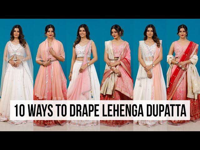 10 NEW Dupatta Draping Styles for Lehenga - Indo western & Silk Lehengas