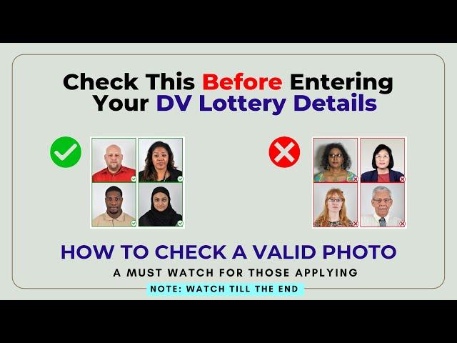 How to Check a Valid DV Lottery Green Card Passport Photo | Avoid Disqualification