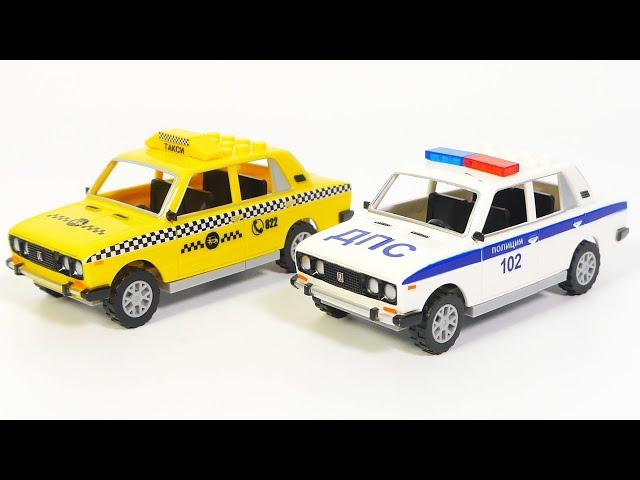 Build a Lego Police Car - Gorod masterov 5566, 3180 Vaz 2106 Zhiguli