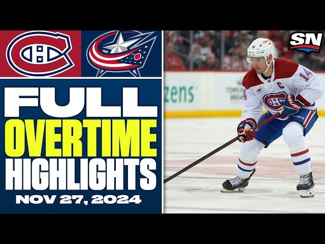 Montreal Canadiens at Columbus Blue Jackets | FULL Overtime Highlights - November 27, 2024