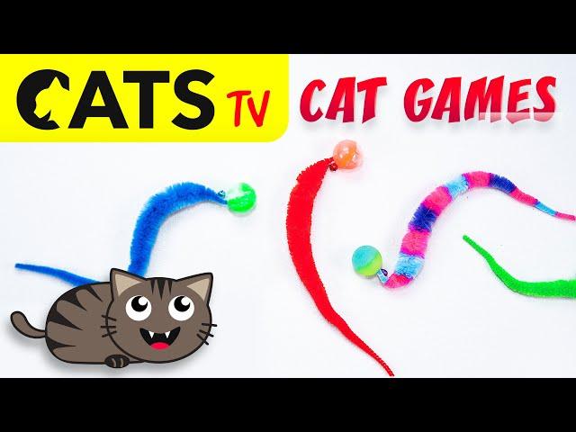 GAME FOR CATS  Ball worms toys 🪱  3D Sound  [CATS TV]