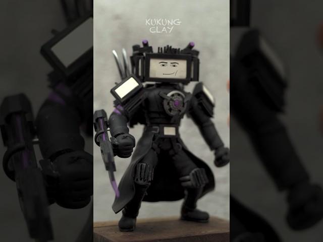 I made Titan Tv Man 3 (New Upgraded) with Polymer Clay. [ Skibidi Toilet ]  #shorts