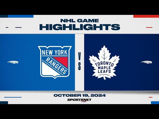 NHL Highlights | Rangers vs. Maple Leafs - October 19, 2024