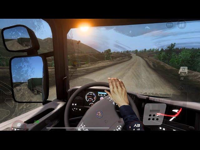 Realistic Morning Weather ! Truck Stuck On Off-road | Truckers Of Europe 3 - Mobile Gameplay