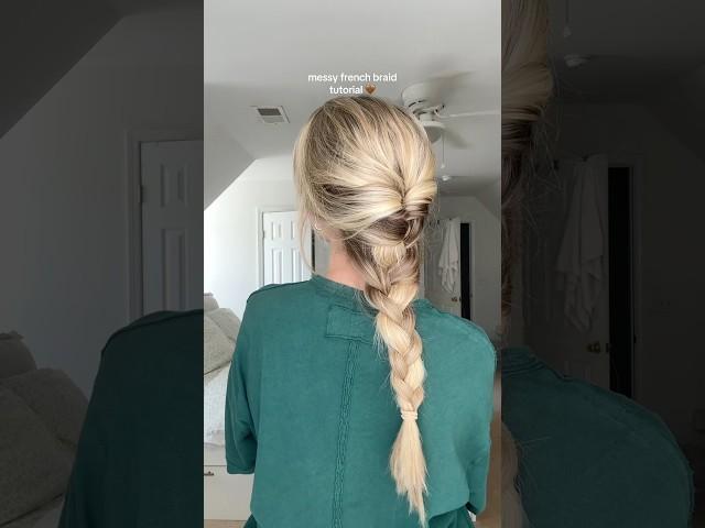 this messy French braid is so good if you have layers🫶 #hairtutorial #hairstyle #frenchbraid