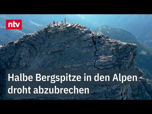 Halbe Bergspitze in den Alpen droht abzubrechen: Wachsender Spalt gut sichtbar | ntv