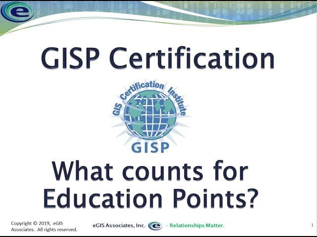 GISP Certification   Education Points What counts and how to calculate