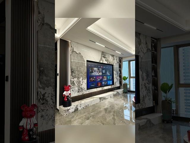 The latest ten suspended TV wall designs #wall #interiordesign #wallboard #buildingmaterials