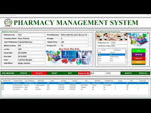 Pharmacy management system project in python | Final year project | Tkinter gui |  Hindi