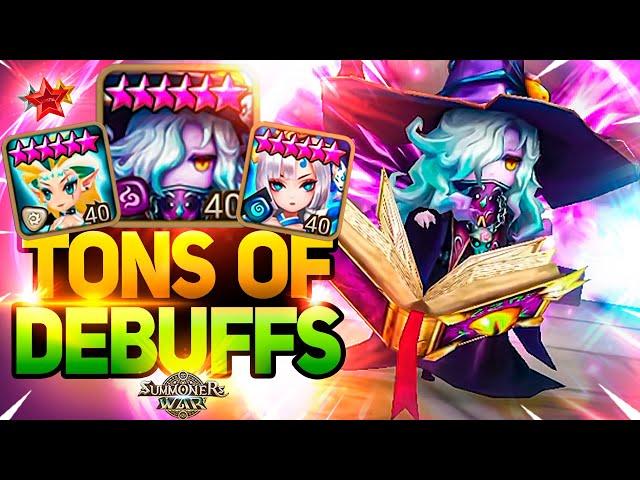 TONS OF DEBUFFS! Kiki, Shizuka and Asima in One Team - Summoners War