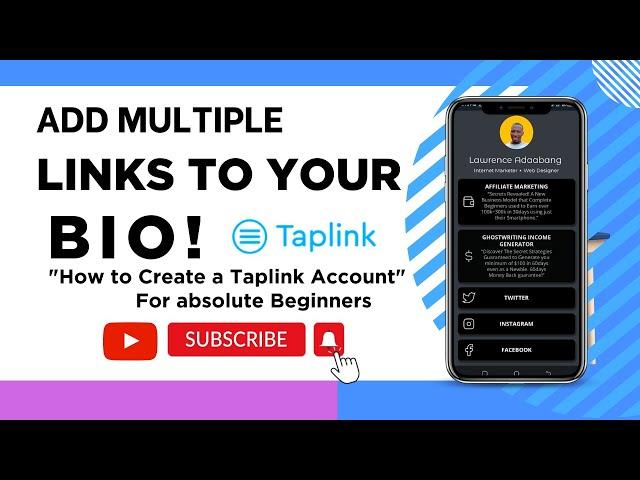 Taplink Tutorial: How To create a  Taplink Account For Beginners 2023 Pt1.