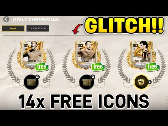 GLITCH!! HOW TO GET 14X FREE ICON 102 OVR VAN BASTEN FROM DAILY CHRONICLES FC MOBILE 25!