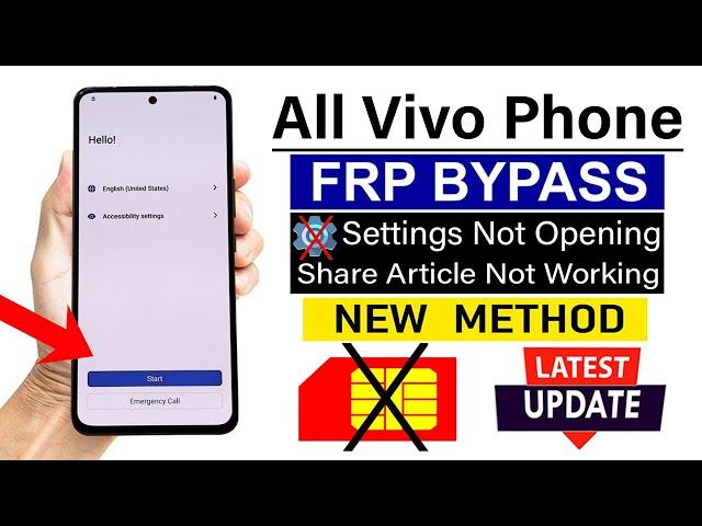 All Vivo Android 14 : FRP BYPASS - Settings Not Opening/ Share Article Not Working (Without PC)