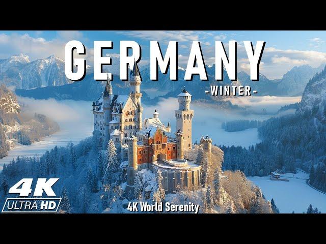 Winter in Germany  4K ️ Iconic Castles, Frosted Forests and scenic relaxation Film - Calming Music