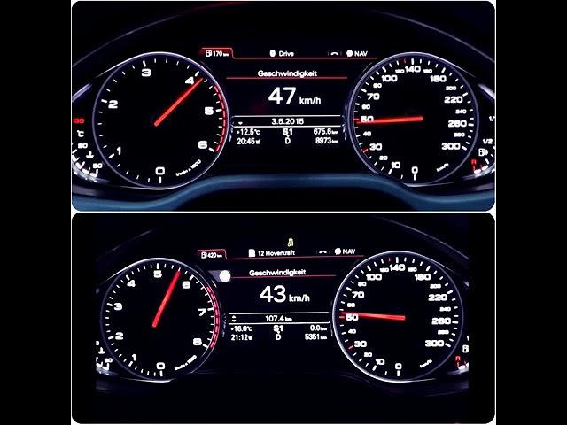 Audi A8 4.2 TDI (385hp) VS Audi A8 W12 (500hp)  0-180km/h