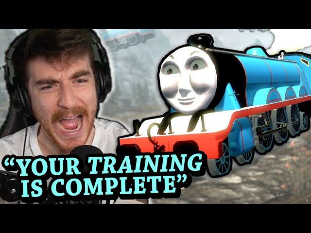 Skyrim, but if I say "train" then Thomas the Tank Engine appears