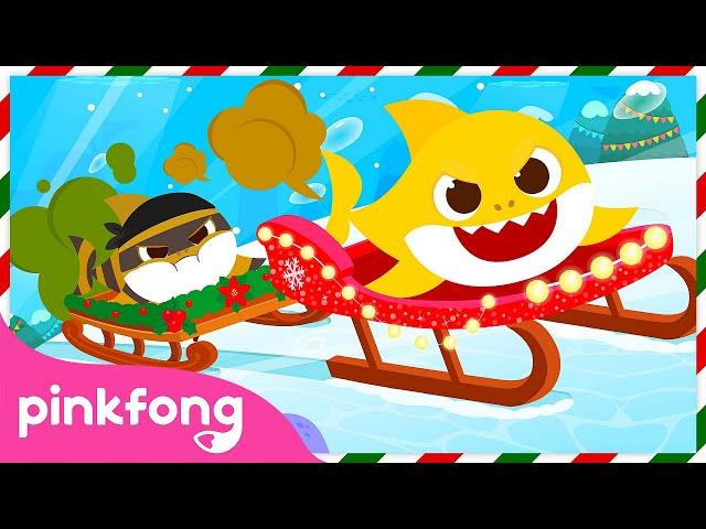 Sled Ride All Day with Baby Shark  | Toot! Toot! Sled Race | Thief Shark | Pinkfong Official