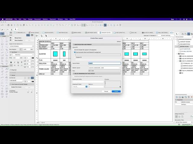 ARCHICAD WINDOW SCHEDULE