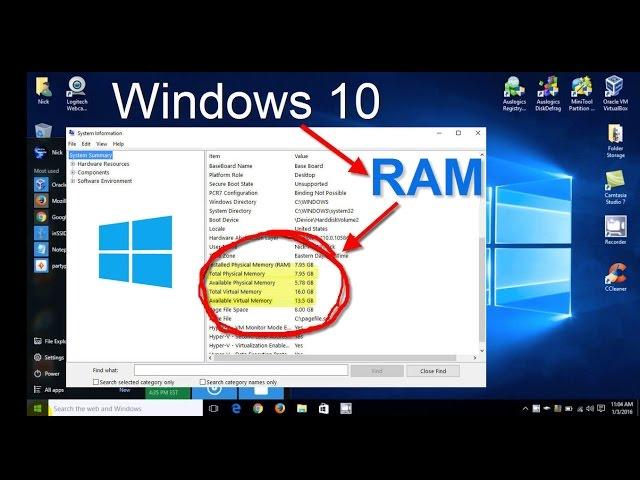 Windows 10 - How to check RAM/Memory - System Specs - Free & Easy