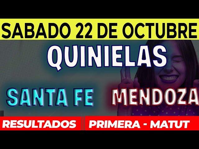 Quinielas Primera y matutina de Santa Fé y Mendoza, Sábado 22 de Octubre