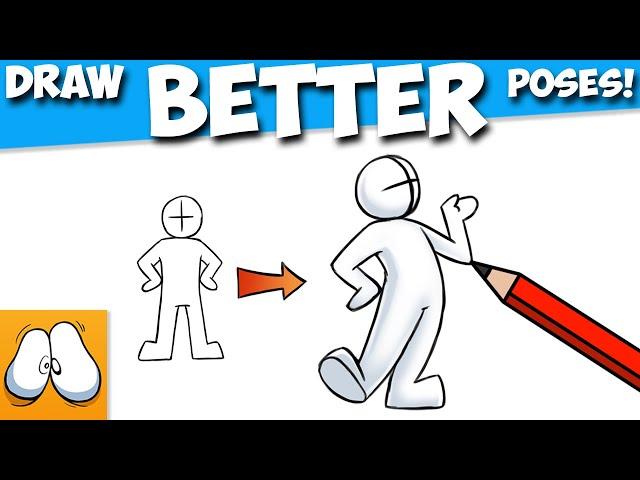 How To Draw BETTER Cartoon Poses! (SO EASY!)