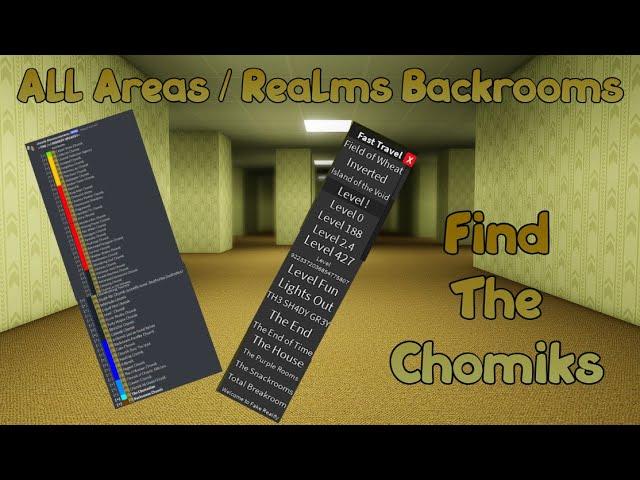 All Realms or Areas for the New Backrooms Update - Find The Chomiks