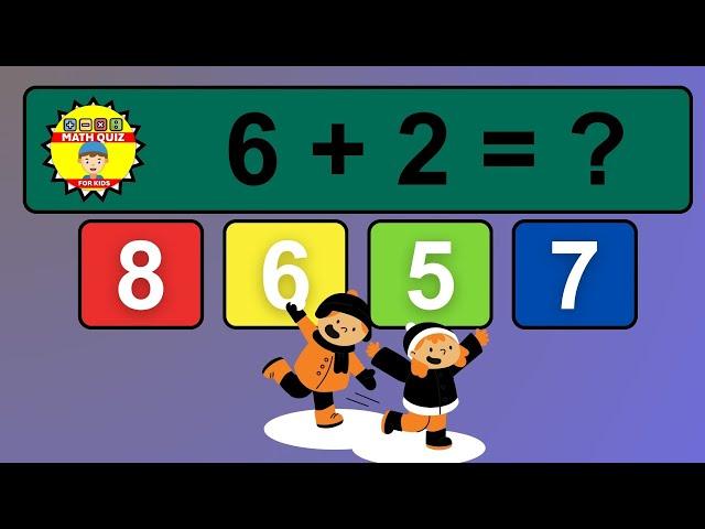 20 Math Quiz for Kids | One Digit Addition Quiz