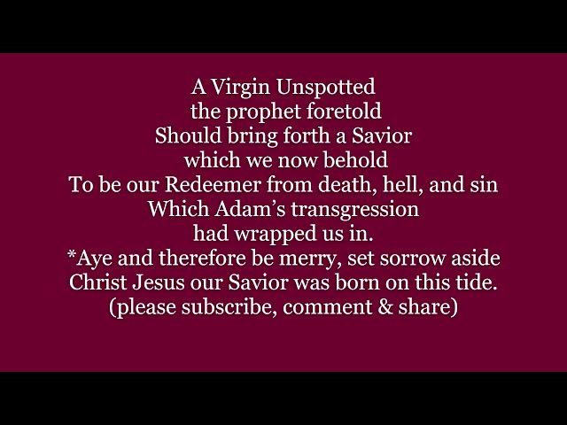 A VIRGIN UNSPOTTED Lyrics Words text trending CHRISTMAS sing along music song