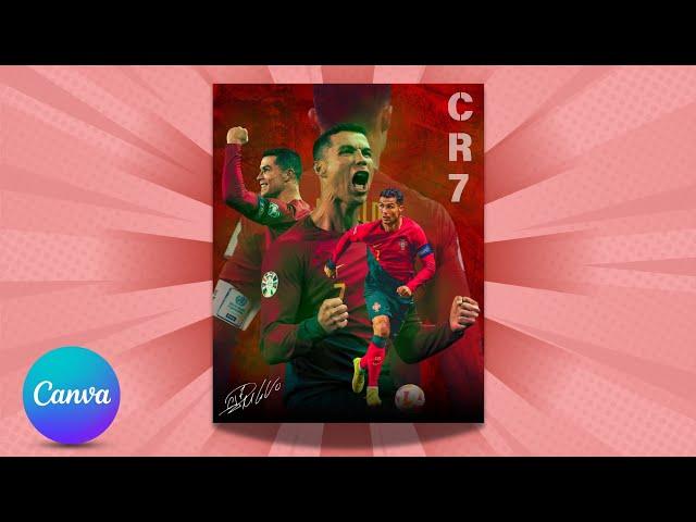 How to Create Professional Sports Poster Design using Canva | UR Cristiano Ronaldo